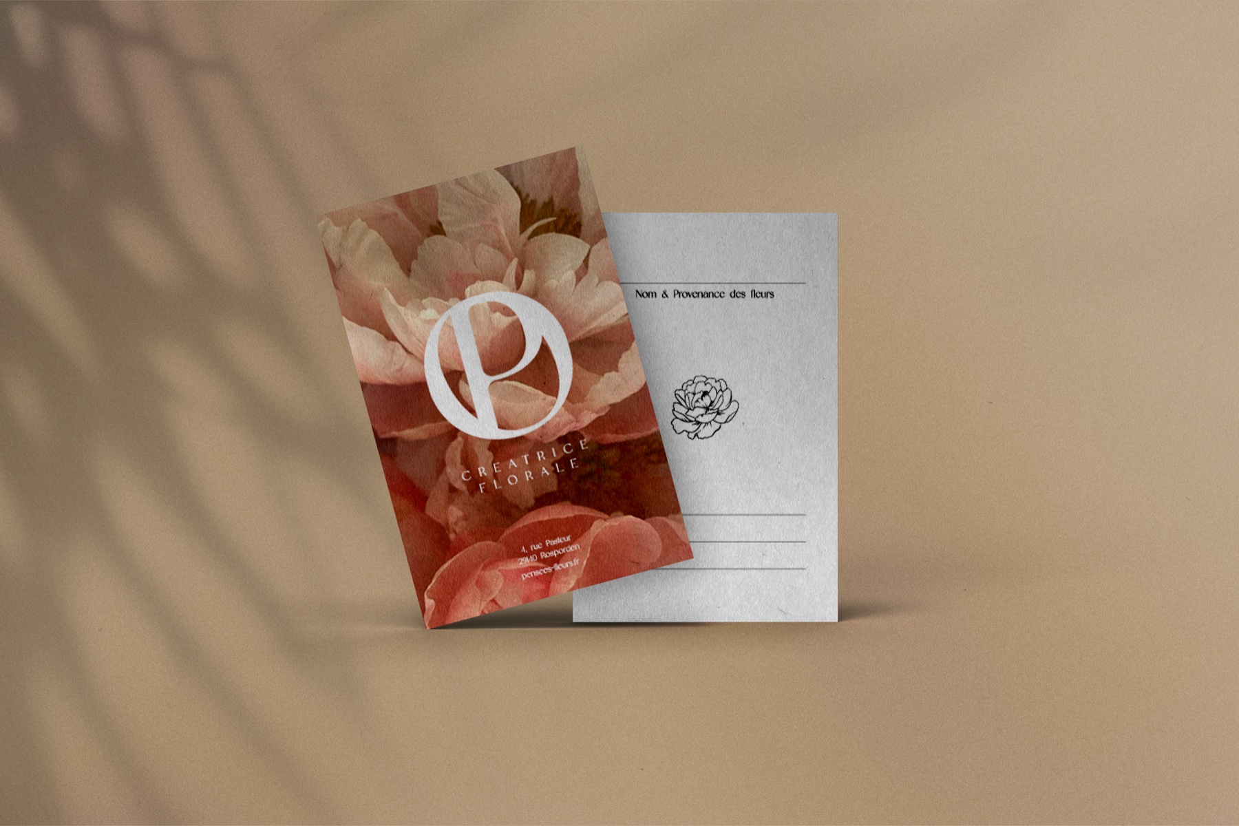 Pensées Fleurs — carton remerciements